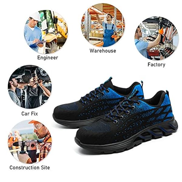 S3 Ademend Beschermende Schoenen Stalen Sneaker,Voegt Een Slipstoppatroon Toe, Goede Grip In De Schoenen En Een Stevige Stap, Voor Outdoor Exploitatie, Bouw,▁